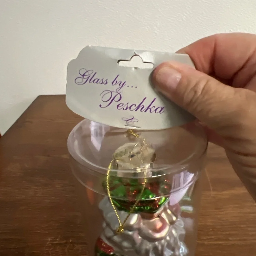 Glass by Peschka Golf Santa Ornament – Hand-Painted Glass, New in Box
